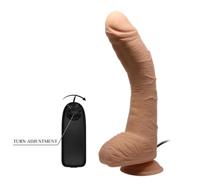 Dildo zakrzywiony penis przyssawka pilot 28 cm